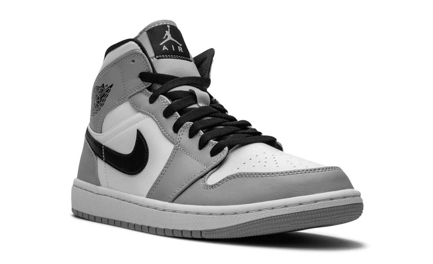 Nike Air Jordan 1 Mid Light Smoke Grey suela y lengüeta