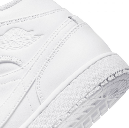 Jordan 1 Mid Triple White color blanco completo clásico unisex México