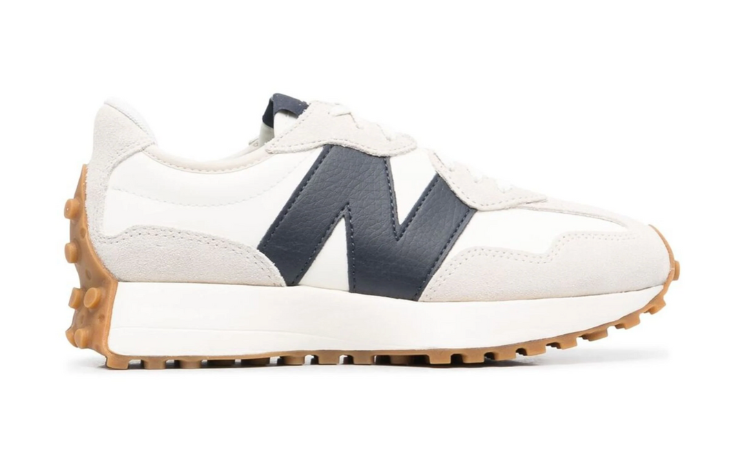 Tenis New Balance 327 Azul Marino México vista lateral.