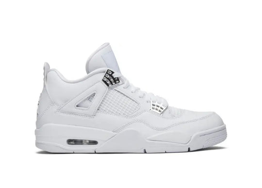 Air Jordan 4 Pure Money tenis Jordan blancos con detalles metálicos México