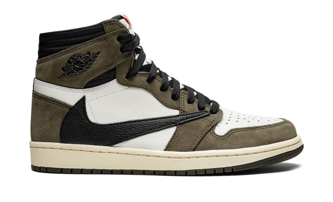 Jordan 1 Retro High OG Travis Scott Mocha vista lateral