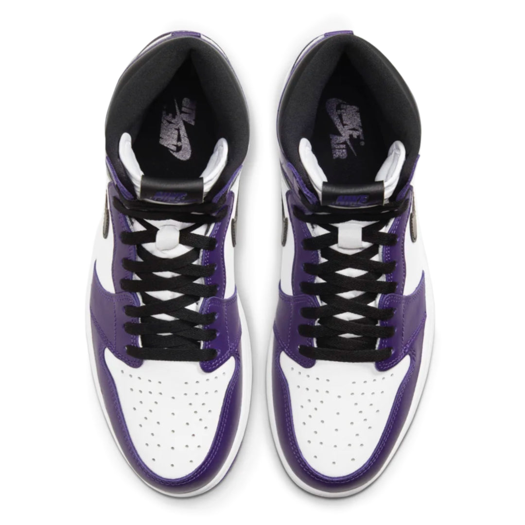Jordan 1 Court Purple high morado y blanco estilo OG streetwear México