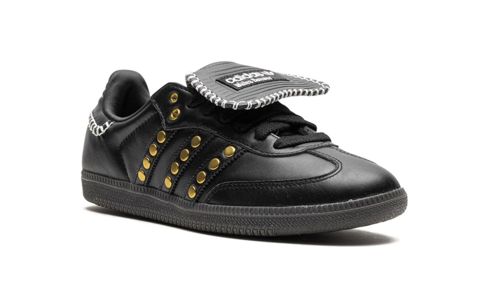 Tenis Adidas Samba Negro Dorado Wales Bonner México vista lateral.