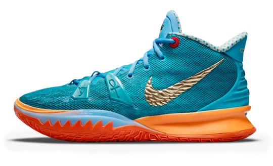 Nike Kyrie 7 Concepts Horus turquesa con detalles dorados para básquet y entrenamiento México
