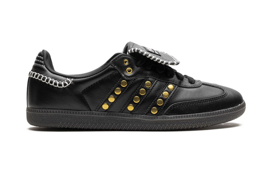 Tenis Adidas Samba Negro Dorado Wales Bonner México vista lateral.