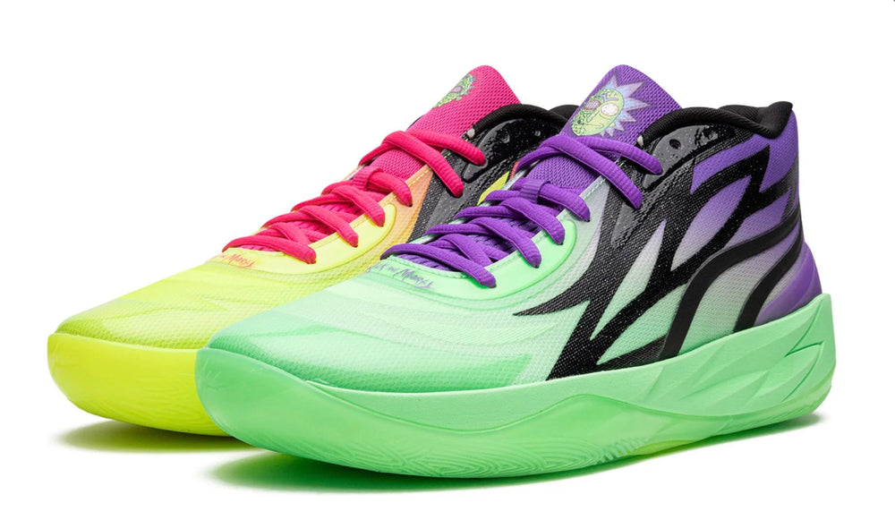 Puma LaMelo Ball MB.02 Rick and Morty tenis de basquet edición especial verde morado
