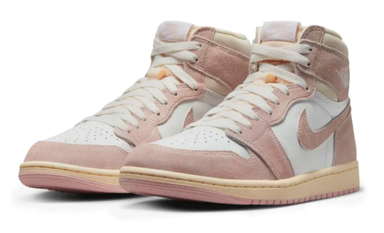Jordan 1 High OG Washed Pink para mujer en tono rosa lavado con estética vintage México