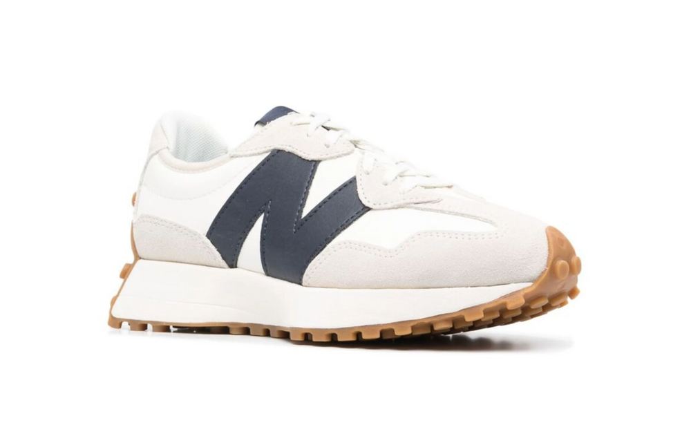 Tenis New Balance 327 Azul Marino México vista lateral.