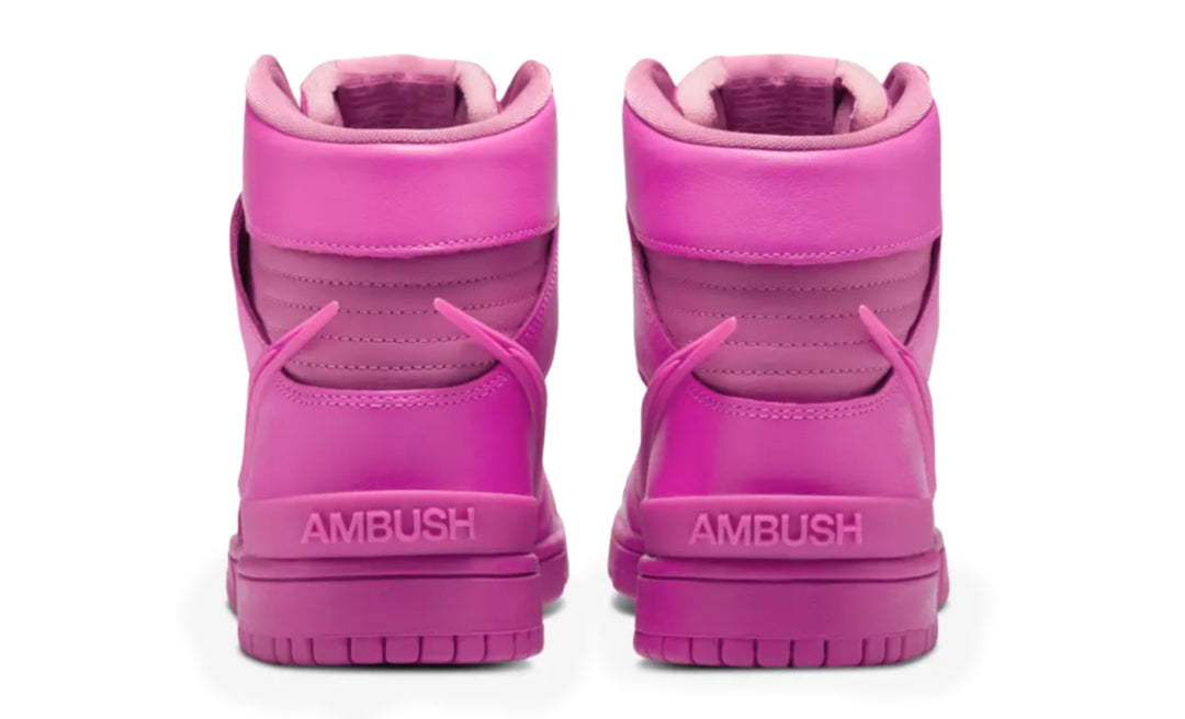 Nike Dunk High Ambush Cosmic Fuchsia con Swoosh extendido colaboración en fucsia México