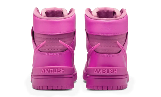 Nike Dunk High Ambush Cosmic Fuchsia con Swoosh extendido colaboración en fucsia México