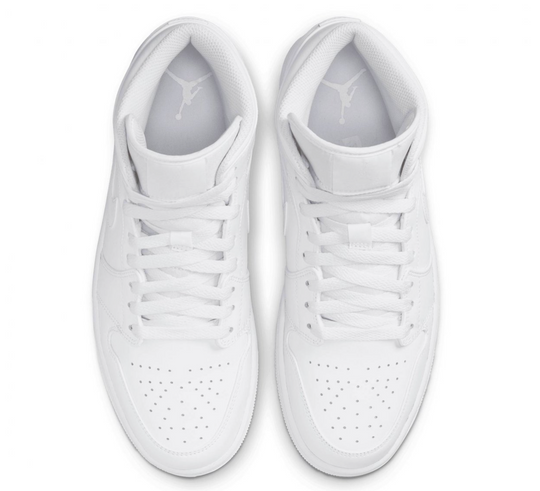 Jordan 1 Mid Triple White color blanco completo clásico unisex México