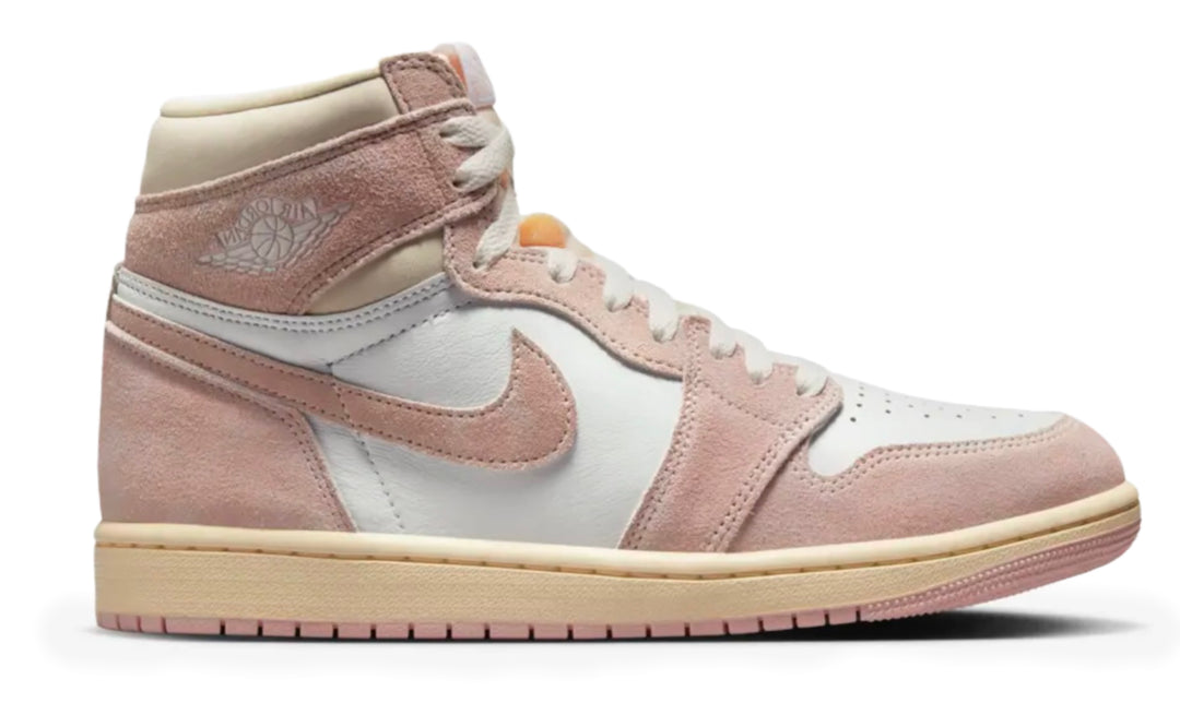 Jordan 1 High OG Washed Pink para mujer en tono rosa lavado con estética vintage México