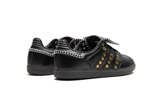 Tenis Adidas Samba Negro Dorado Wales Bonner México vista lateral.