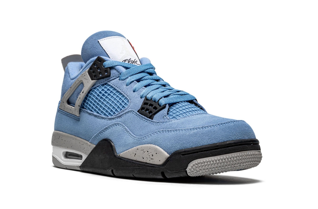 Jordan 4 University Blue retro gamuza azul UNC edición limitada México