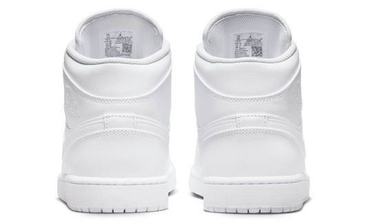 Jordan 1 Mid Triple White color blanco completo clásico unisex México