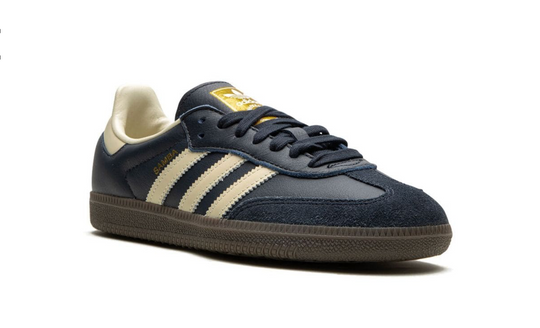 Tenis Adidas Samba OG Azul Marino México vista lateral.