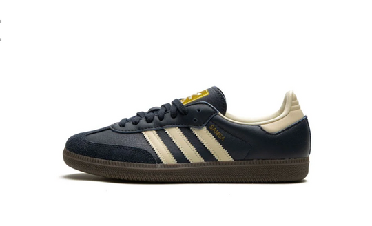 Tenis Adidas Samba OG Azul Marino México vista lateral.