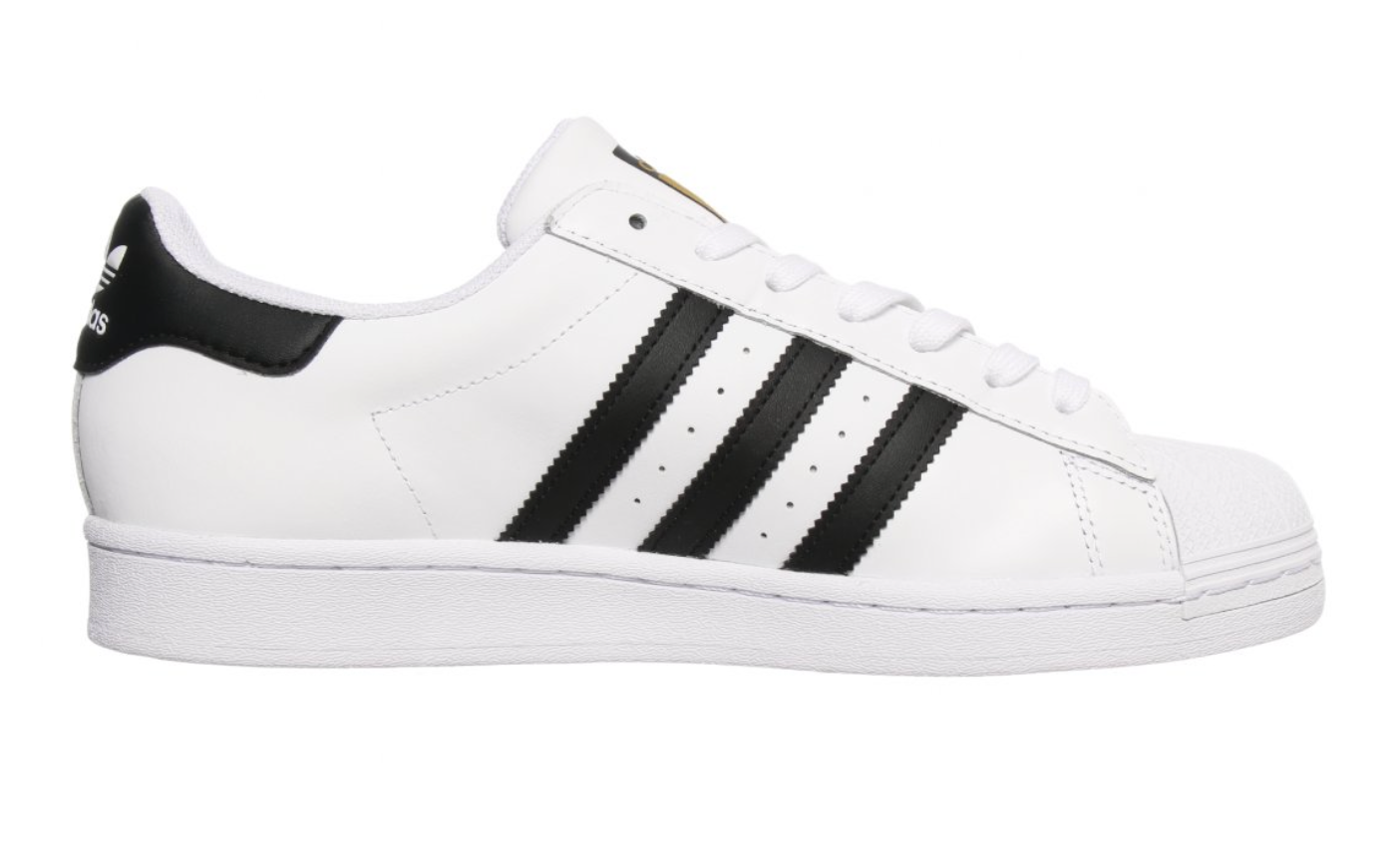 Tenis Adidas Superstar Clásico Blanco y Negro vista lateral