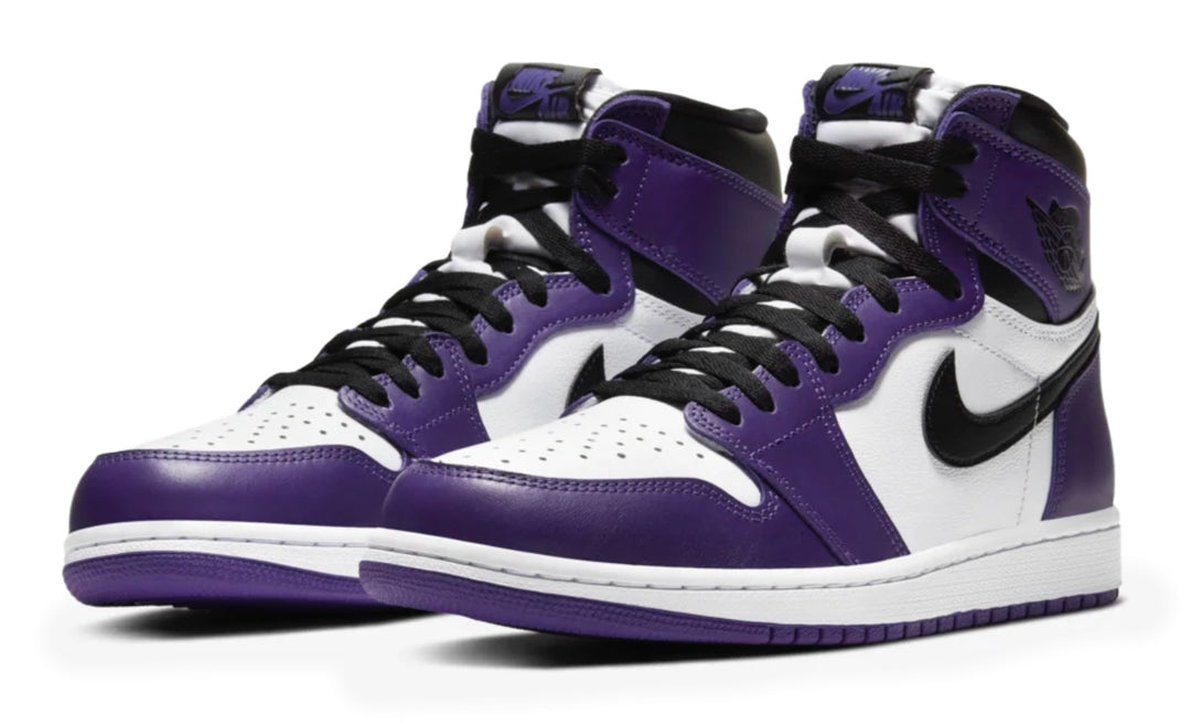 Jordan 1 Court Purple high morado y blanco estilo OG streetwear México