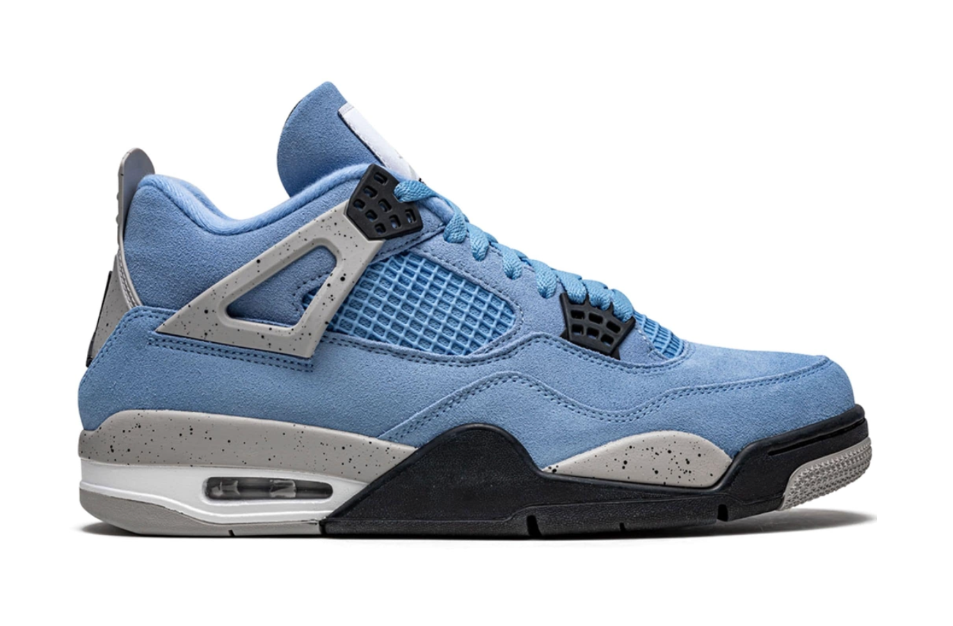 Jordan 4 University Blue retro gamuza azul UNC edición limitada México