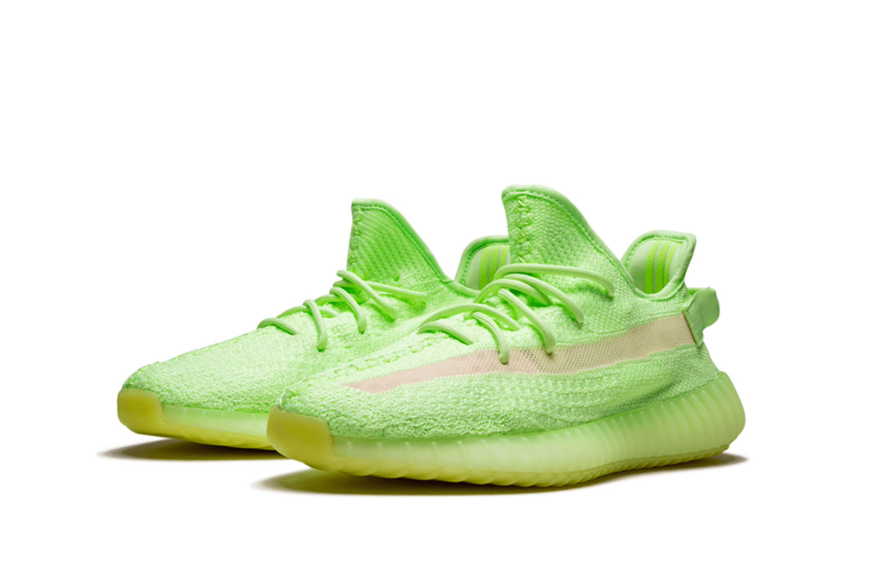Tenis Adidas Yeezy Boost 350 V2 Glow in the Dark México vista lateral.