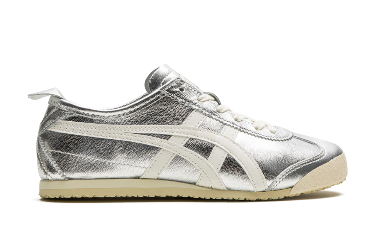 Tenis Onitsuka Tiger Plata Mujer México vista lateral.