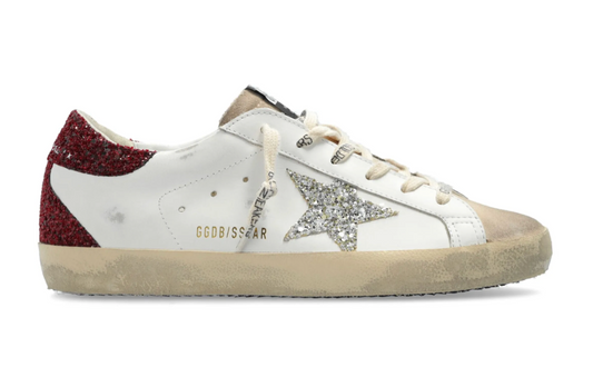Golden Superstar Style Glitter – Blanco con Estrella Plateada