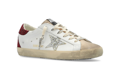 Golden Superstar Style Glitter – Blanco con Estrella Plateada