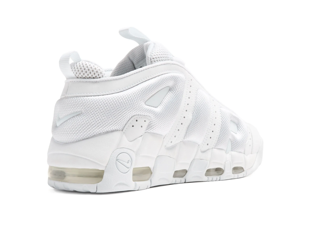 Tenis Nike Air More Uptempo Blanco triple white con logo AIR grande