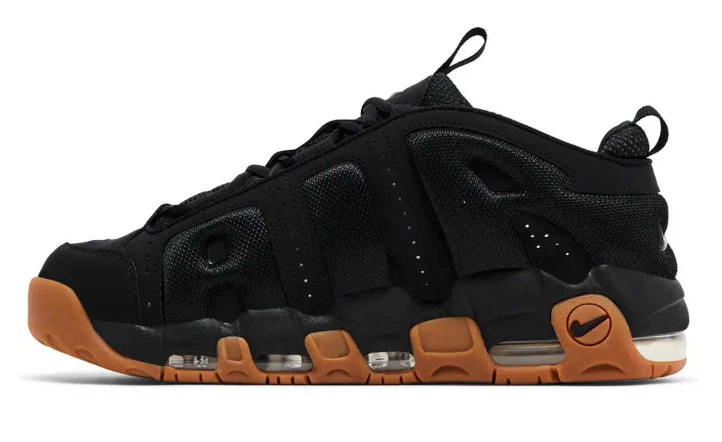 Nike Air More Uptempo Low Black Gum Hombre