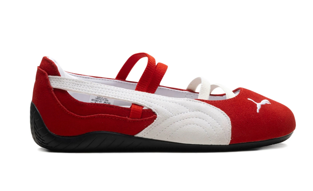 Puma Speedcat Rojo Blanco Mujer – vista lateral