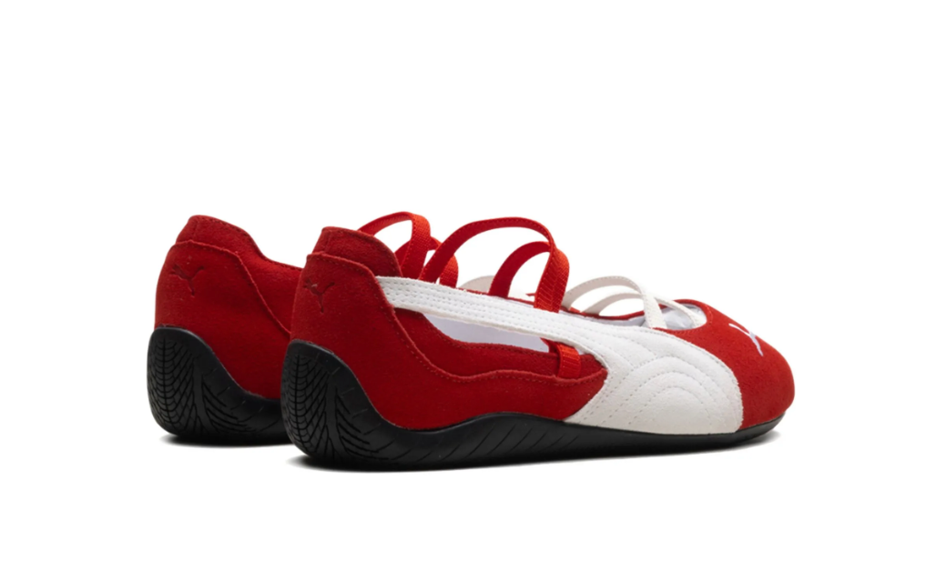 Puma Speedcat Rojo Blanco Mujer – detalle franjas blancas