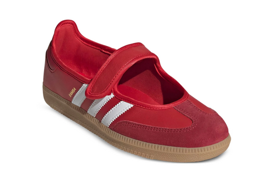 Adidas Samba Mary Jane Rojo Mujer – detalle correa y franjas