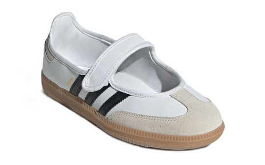 Adidas Samba Mary Jane Blanco Clásico Mujer – detalle franjas negras