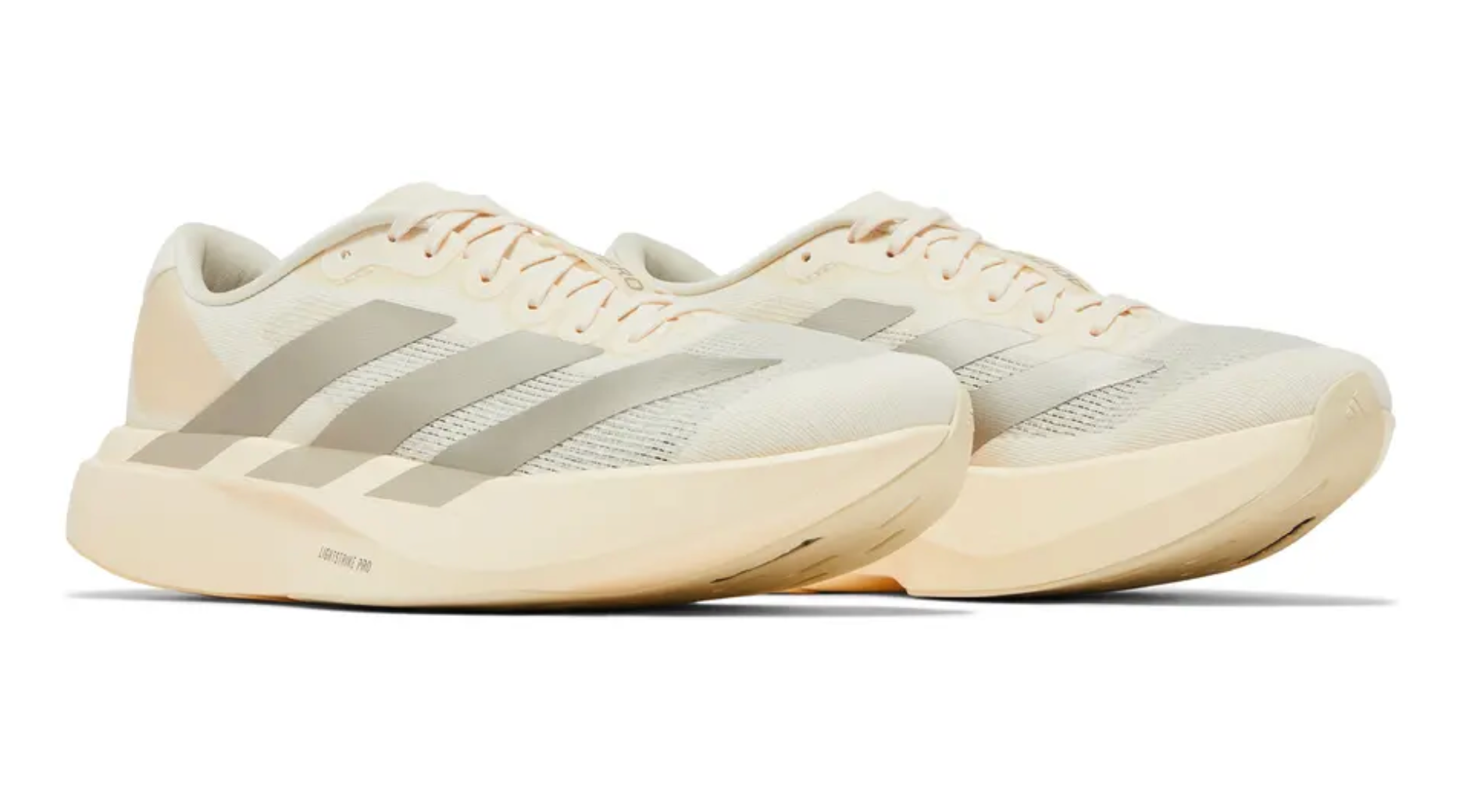 Adidas Adizero EVO SL blanco-cream con suela Continental Lightstrike Pro – tenis running ligeros
