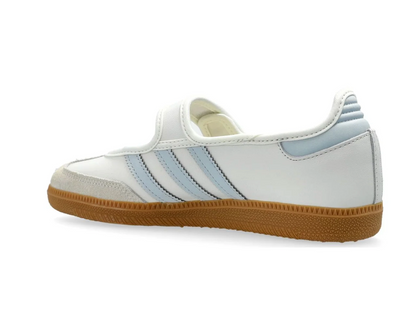 Adidas Samba Jane Blanco Franjas Azul Cielo Mujer