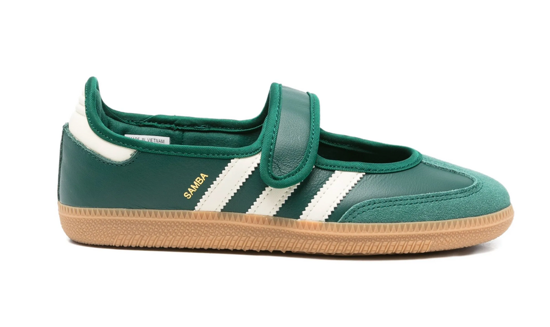 Adidas Samba Jane Verde Franjas Blancas Mujer – vista lateral