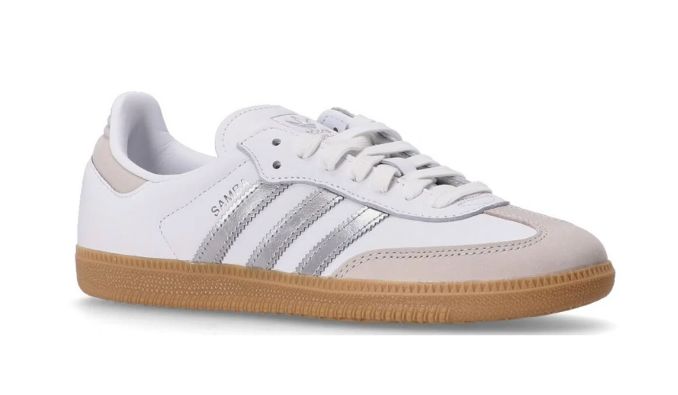 Adidas Samba blanco plateado con suela gum unisex - sneakers clásicos"