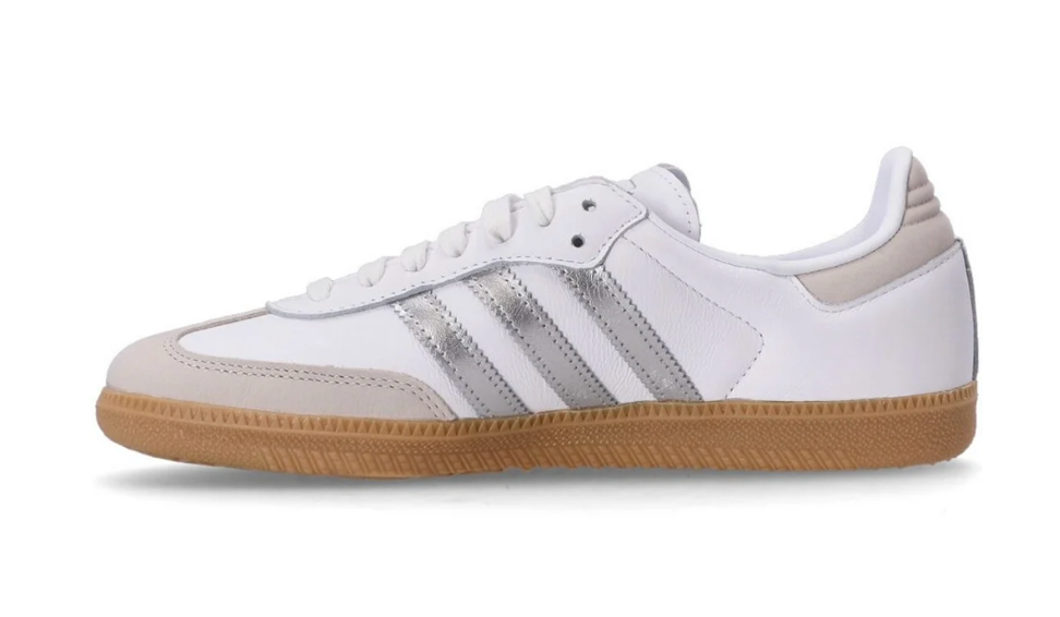 Adidas Samba blanco plateado con suela gum unisex - sneakers clásicos"