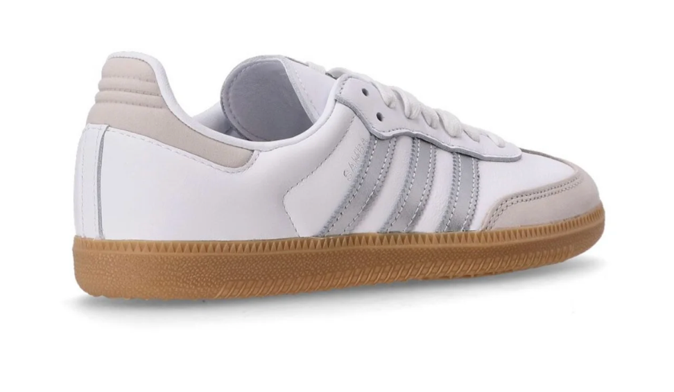 Adidas Samba blanco plateado con suela gum unisex - sneakers clásicos"