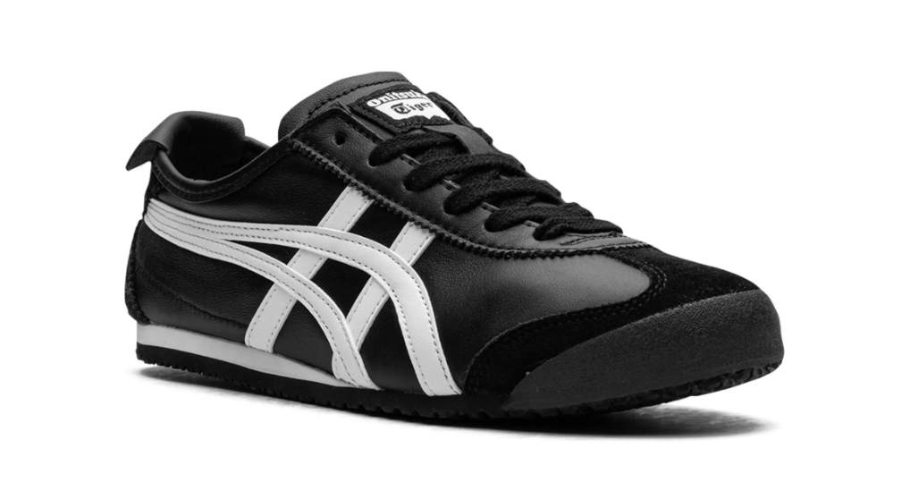 Tenis Onitsuka Tiger Mexico 66 Negro Blanco México vista lateral.
