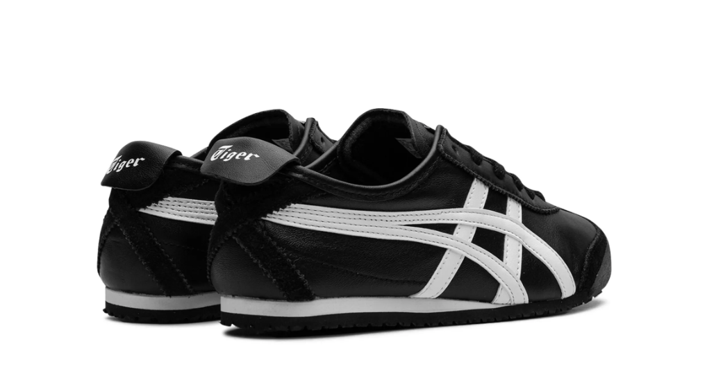 Tenis Onitsuka Tiger Mexico 66 Negro Blanco México vista lateral.