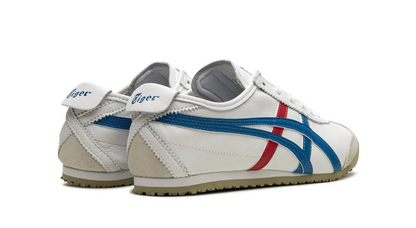 Tenis Onitsuka Tiger Mexico 66 Blanco Azul Rojo México vista lateral.