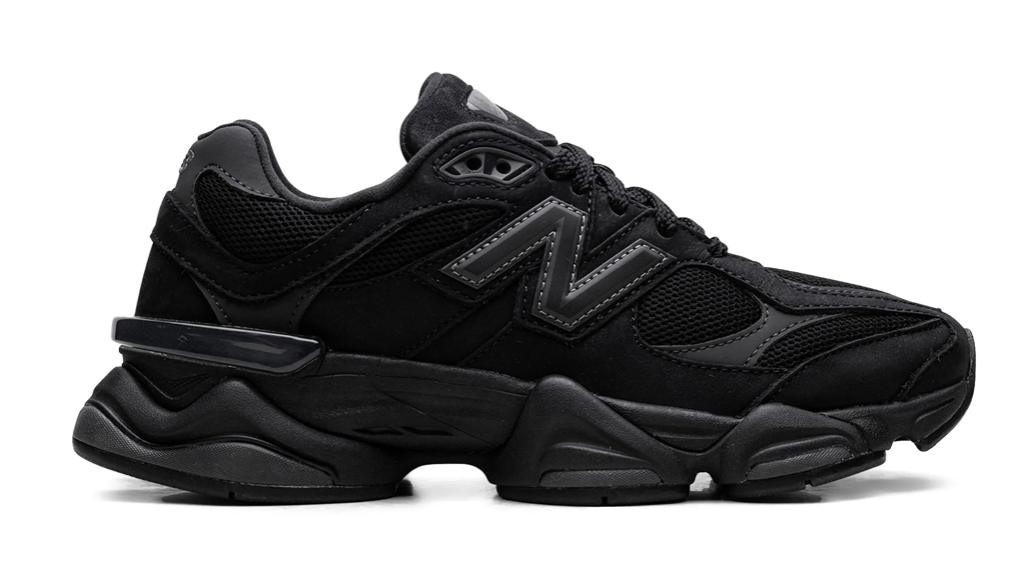 Tenis New Balance 9060 Negro México vista lateral.