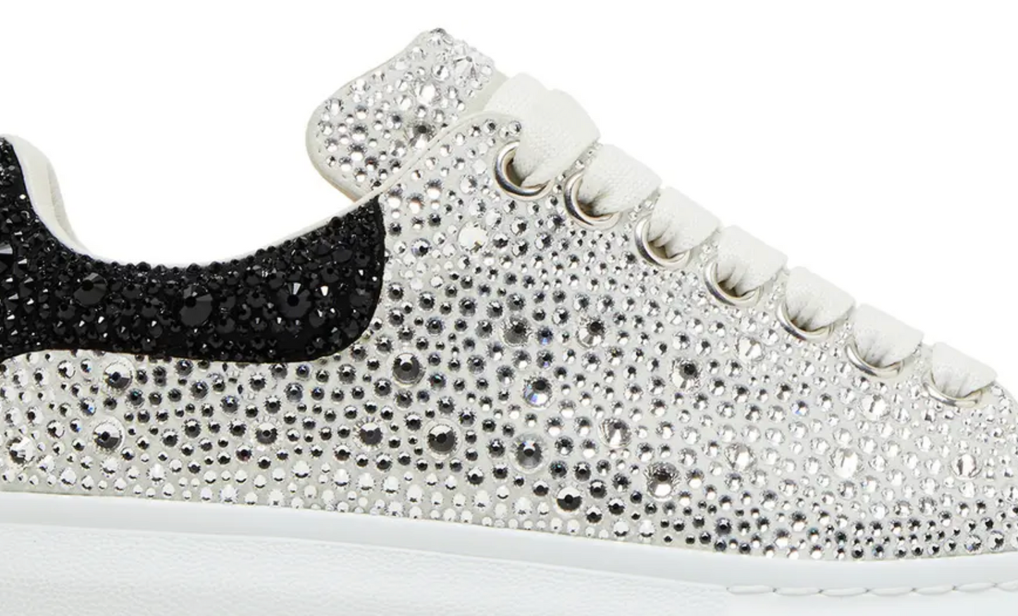 Alexander McQueen Cristales Negro y Plata Mujer