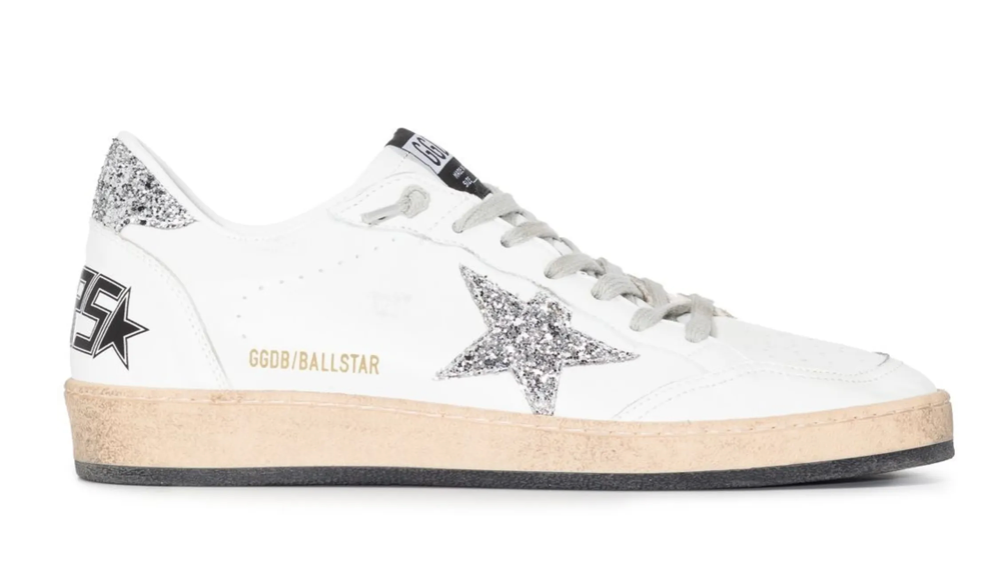 Golden Goose Ball Star Blanco Estrella Plata
