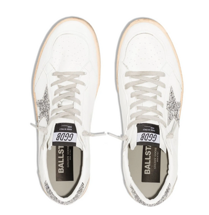 Golden Goose Ball Star Blanco Estrella Plata