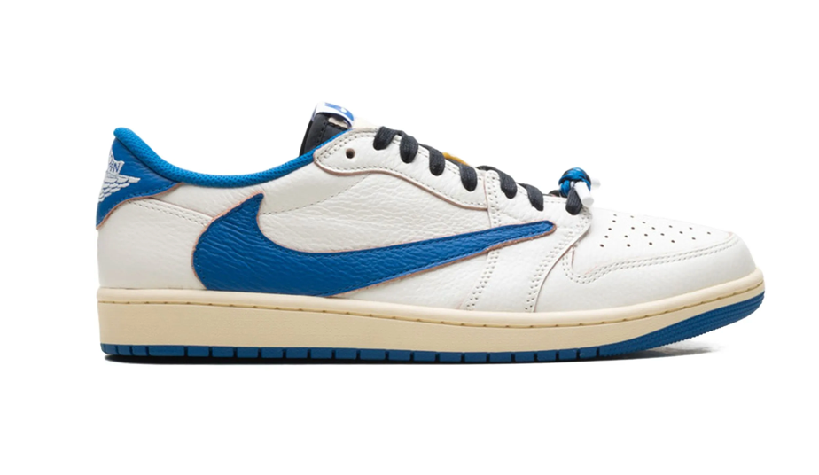 Jordan 1 Low Travis Scott Military Blue unisex – vista lateral