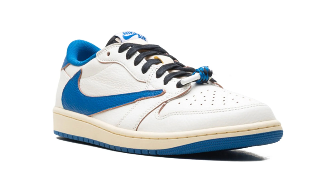 Jordan 1 Low Travis Scott Military Blue unisex – vista lateral