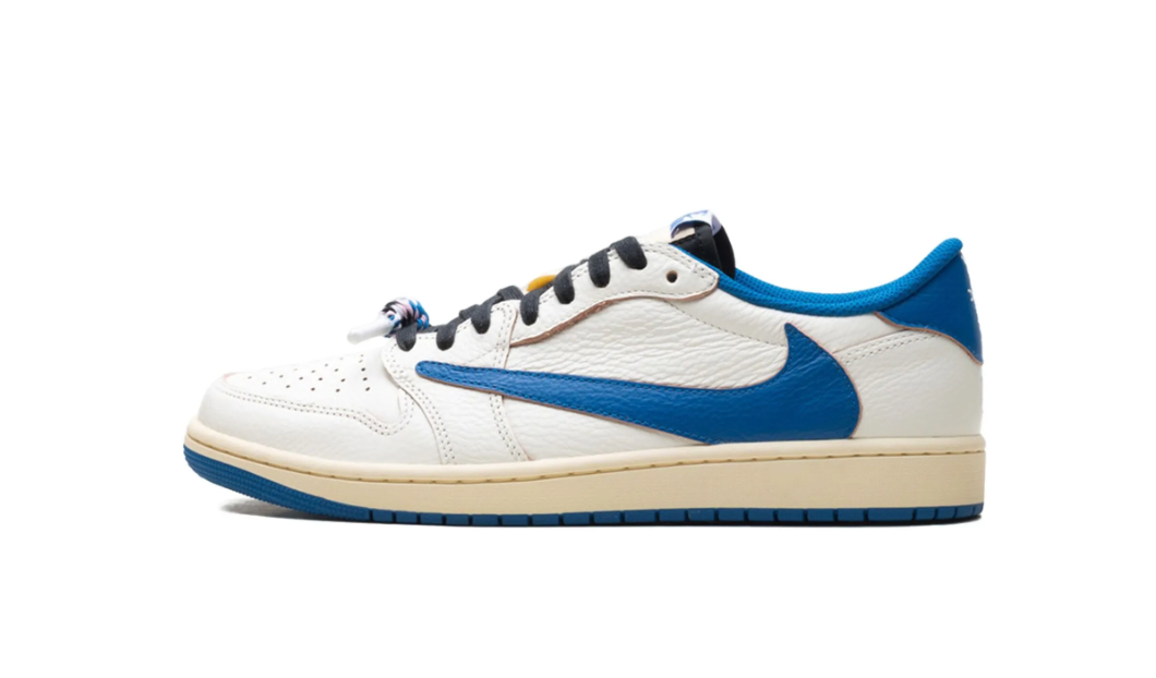 Jordan 1 Low Travis Scott Military Blue unisex – vista lateral